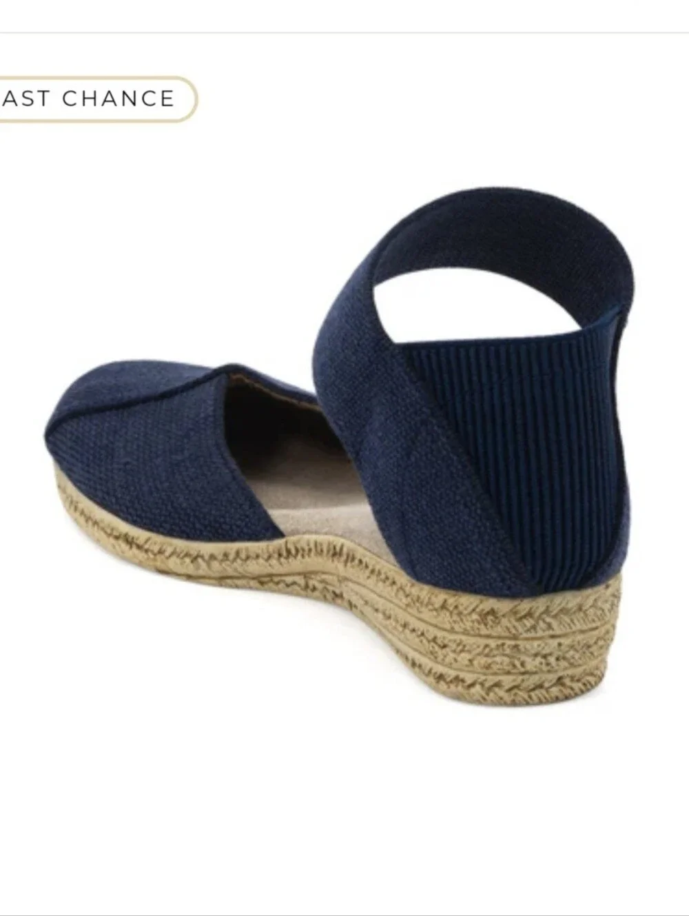 Charleston Shoe Co. Chloe Low Espadrille Wedge Sandal Navy Blue - 9